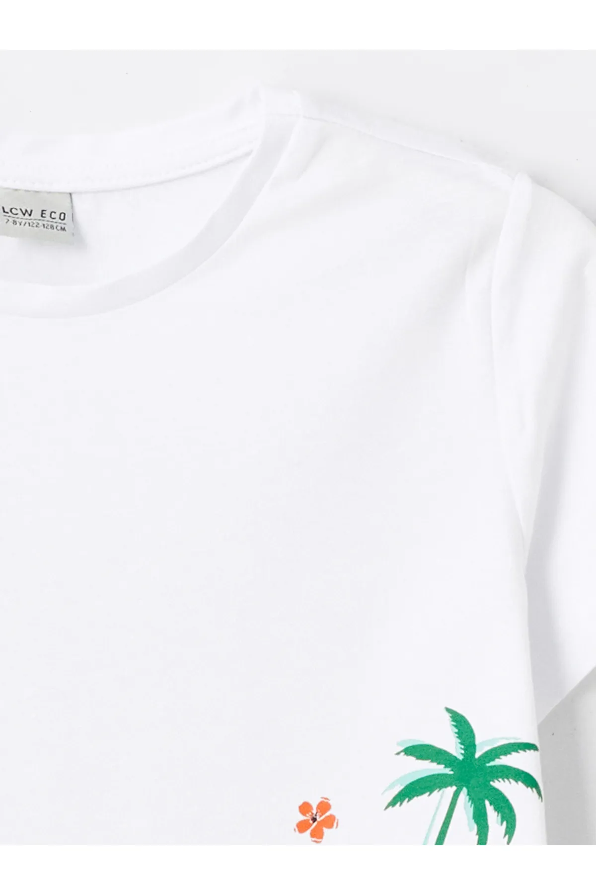 LC Waikiki  Bedrucktes Kurzarm-T-Shirt und Shorts für Mädchen mit Rundhalsausschnitt