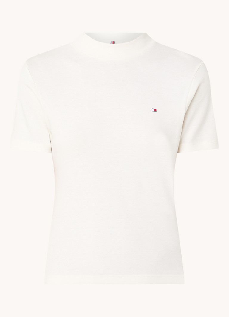 Tommy Hilfiger  T-shirt met opstaande kraag en logo