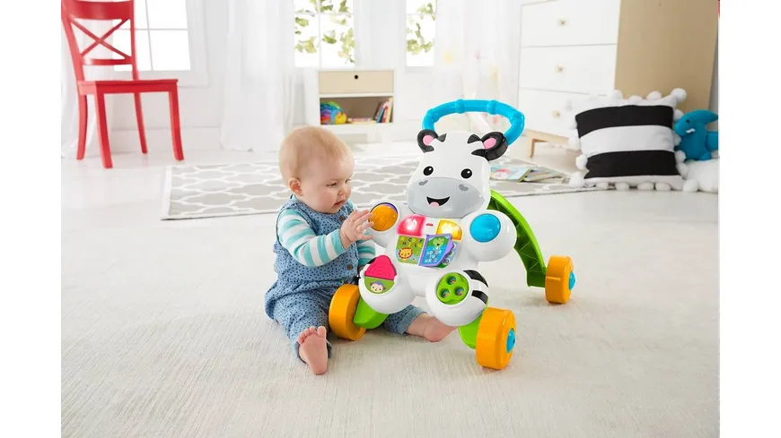 Fisher-Price Lern mit mir Zebra-Lauflernwagen, Baby Lauflernhilfe, Laufwagen