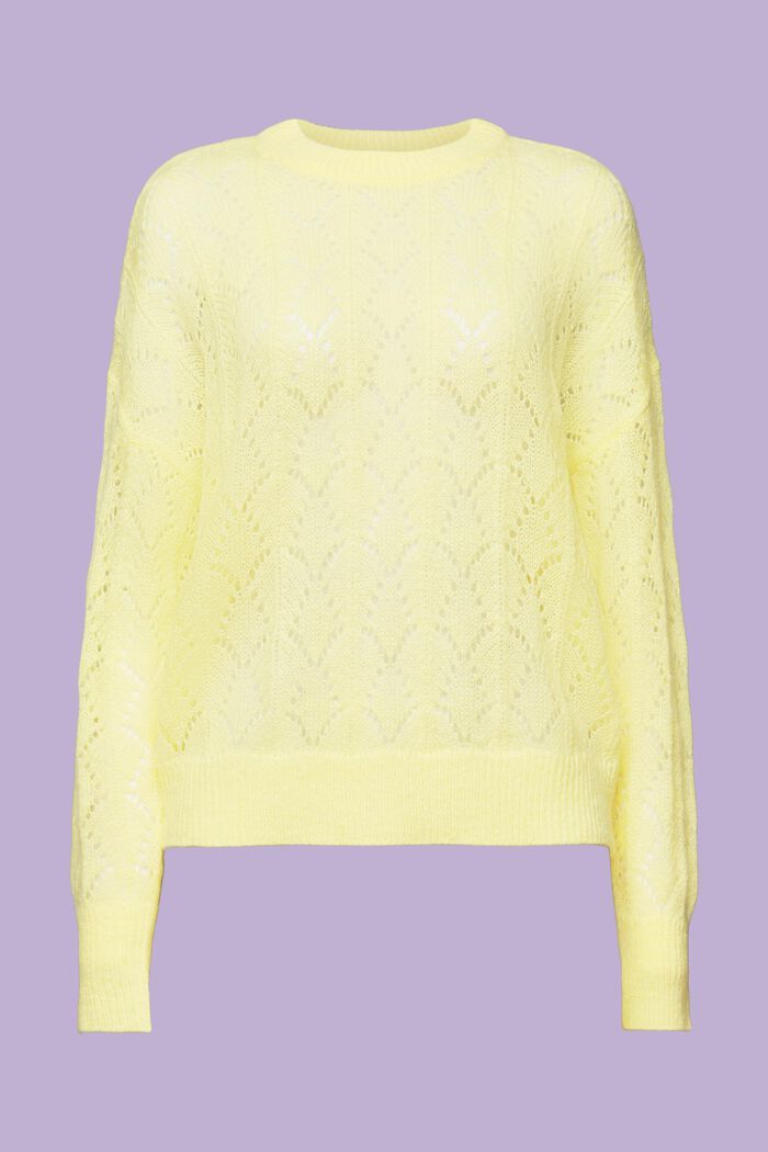 Offenmaschiger Pullover aus Wollmix