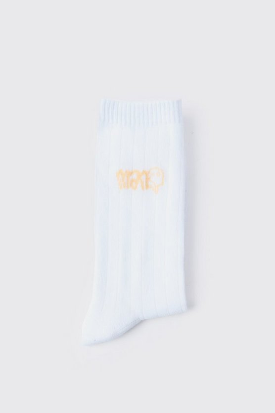 Bestickte Man Socken mit Drip Face
