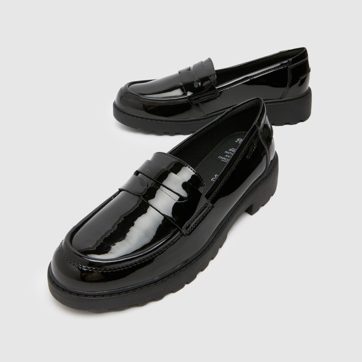 Geox svarta Casey loafers flickor ungdomsskor