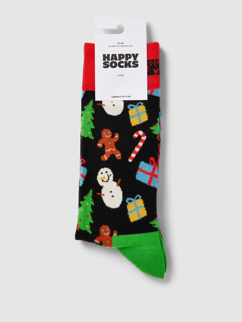 Socken mit Motiv-Print Modell 'Bring it On' in schwarz