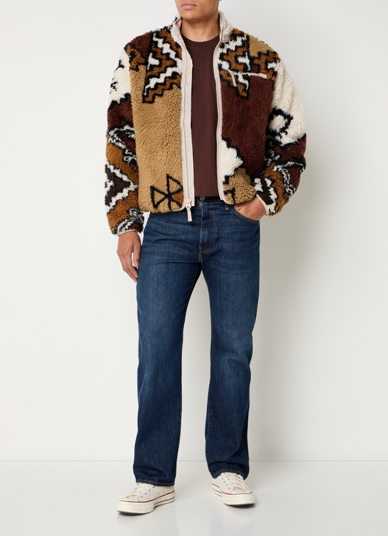 Jaqueta Obey estilo Teddy Marroquino com Bolsos com Zíper