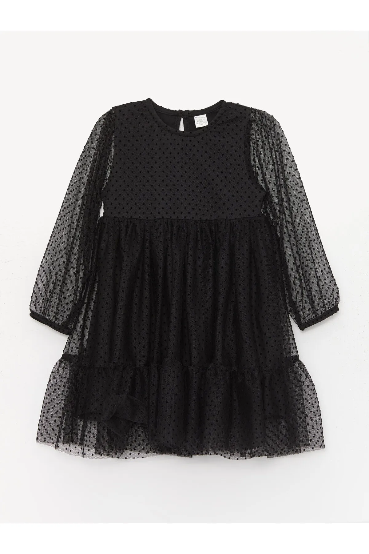 LC Waikiki  Langärmliges Baby-Mädchenkleid mit Rundhalsausschnitt