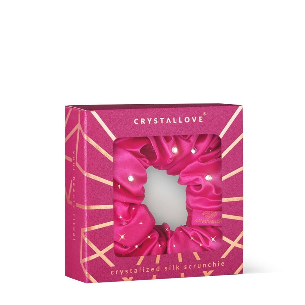 Crystallove Krystalliseret silke scrunchie - pink