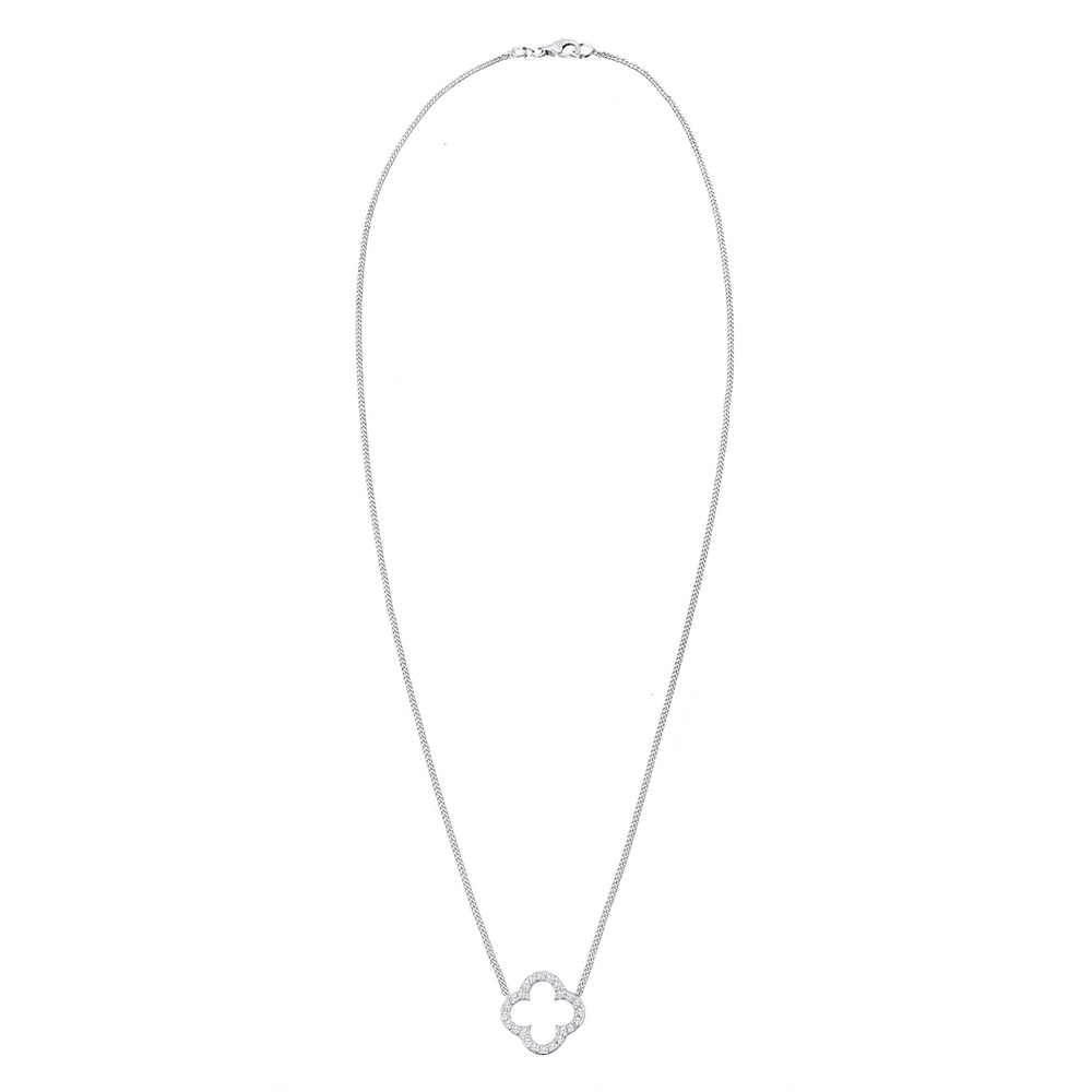 Elli Elli Collier Femmes pendentif trèfle élégant chance avec cristaux de zirconium en collier