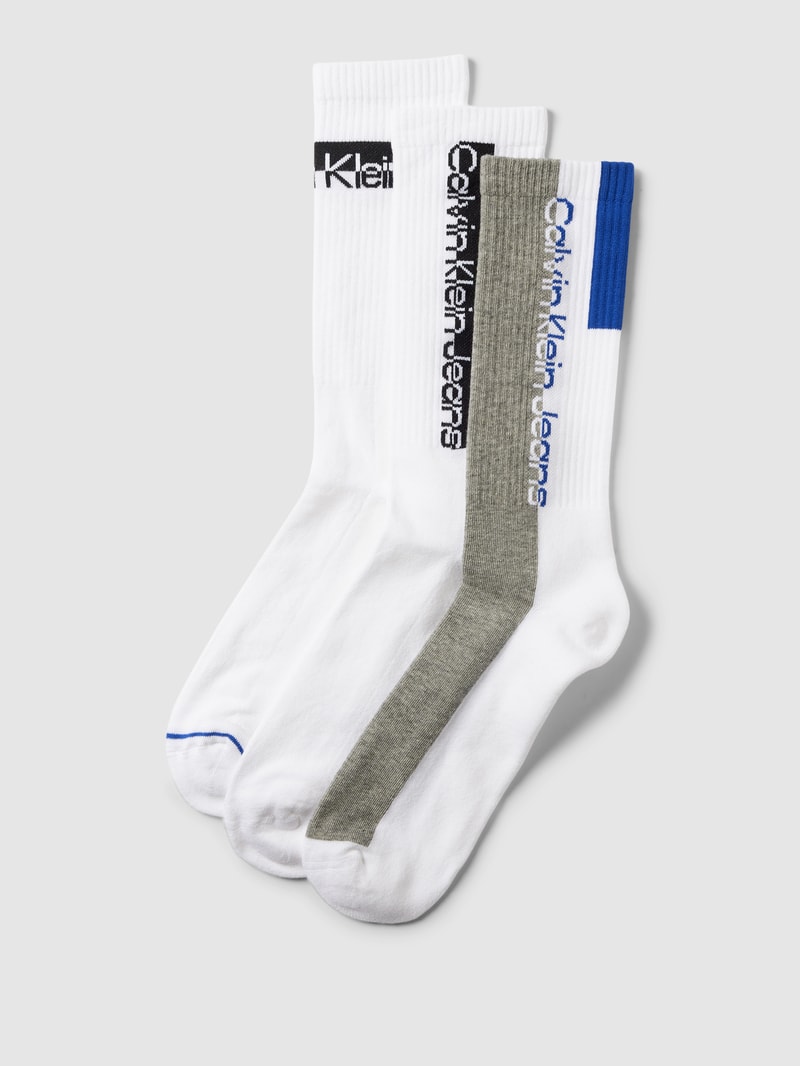 Socken mit Label-Print im 3er-Pack in weiss