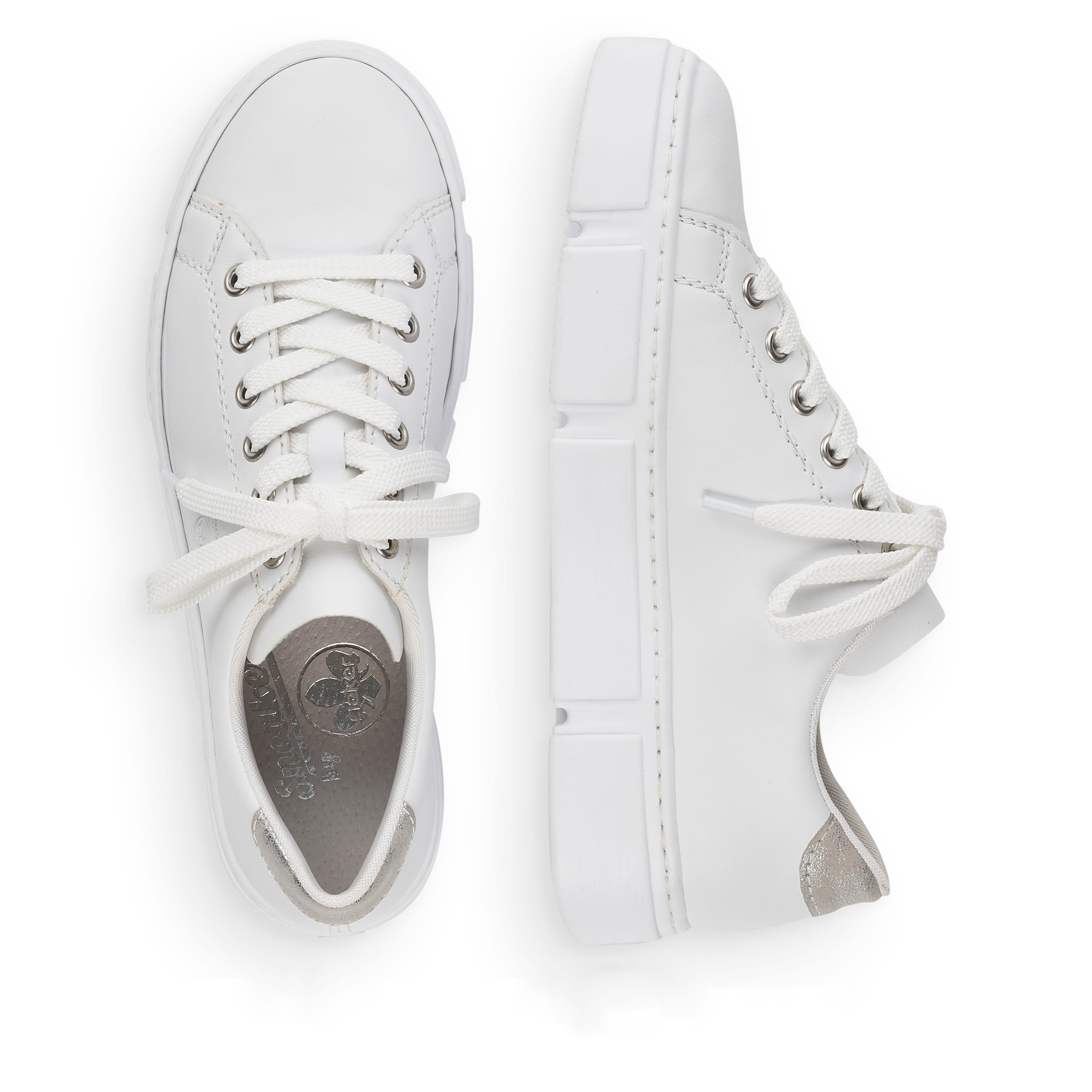 Rieker Damen Sneaker Low reinweiß