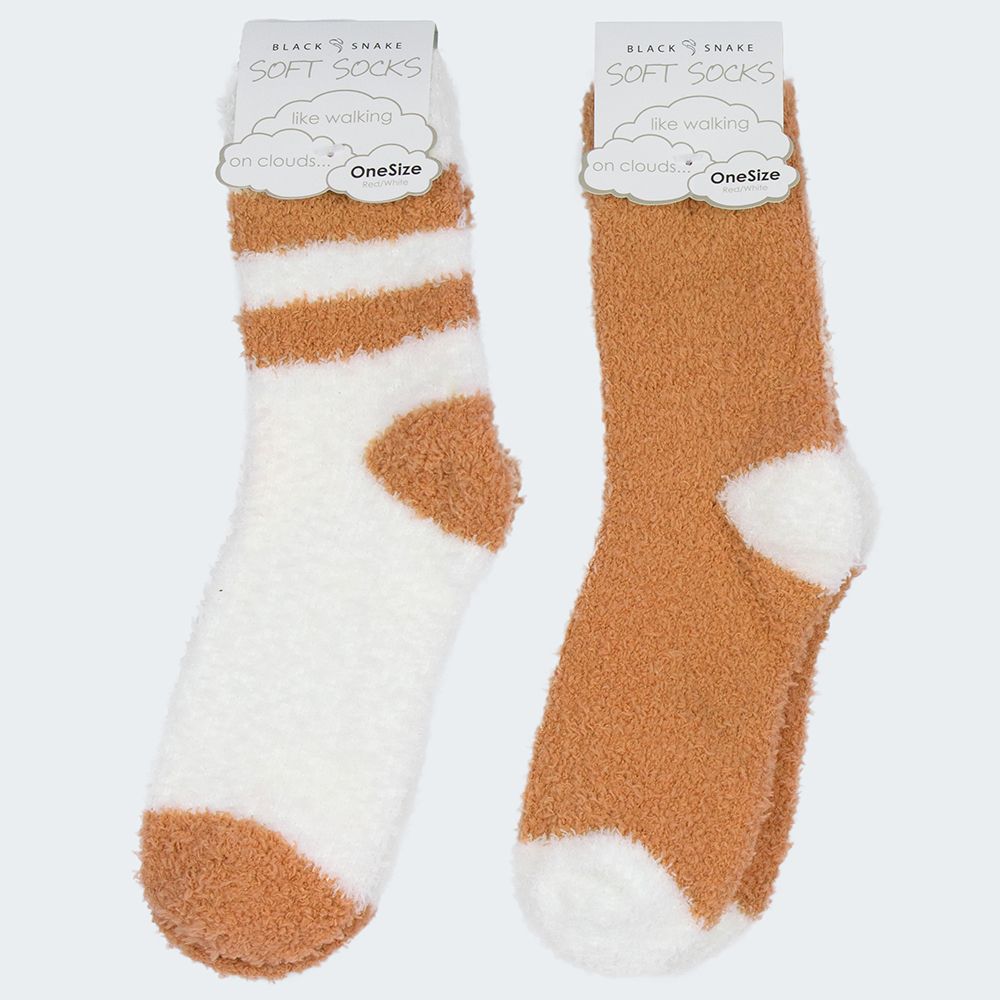 Black Snake Orange/Weiß 2-Pack Damen Kuschelsocken