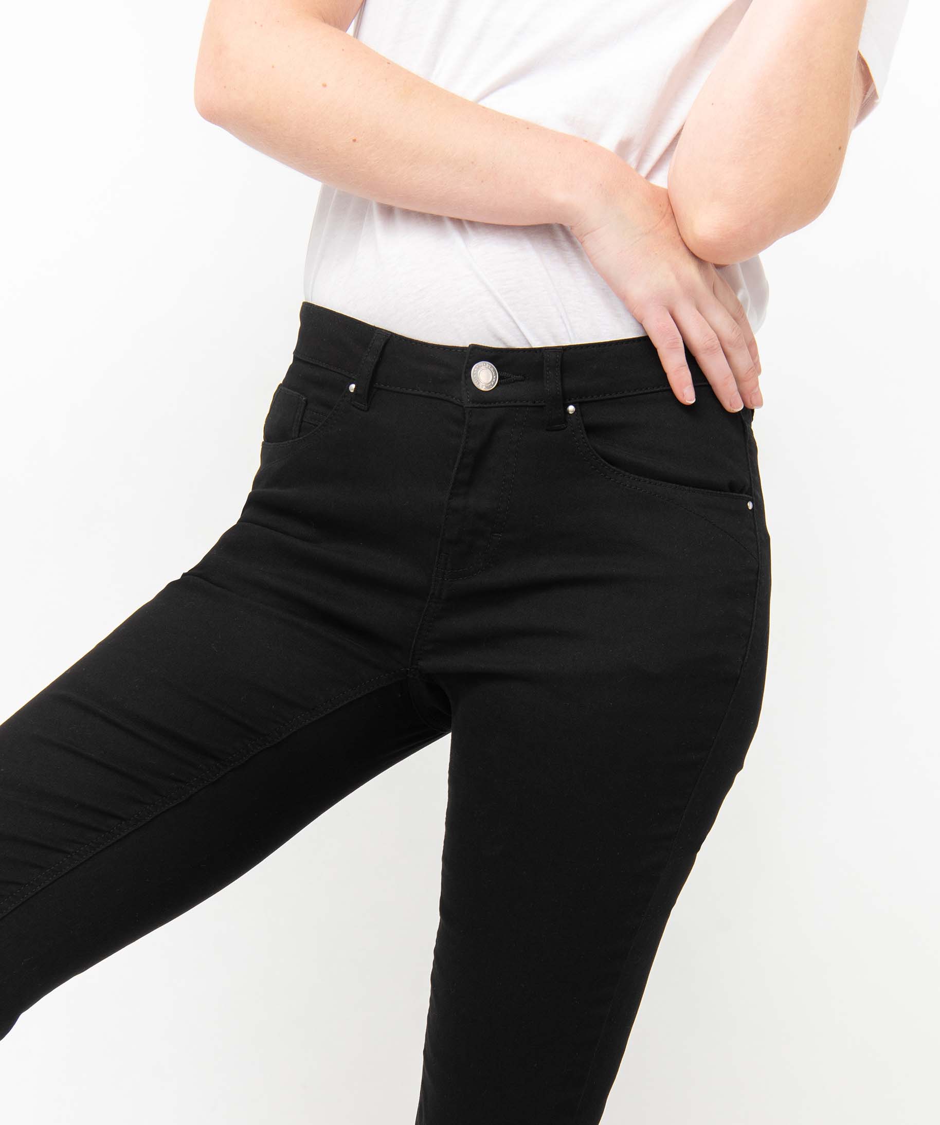 Pantalon femme coupe Slim taille normale noir | GEMO