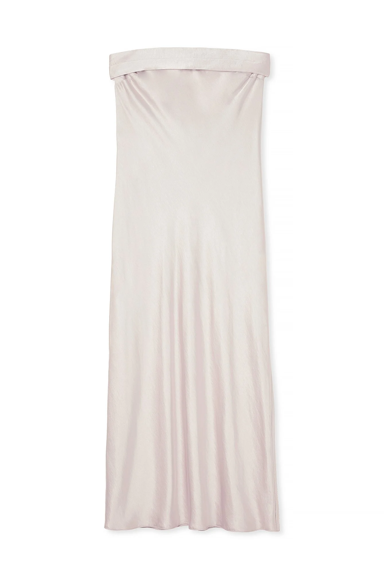 Bandeau-Satin-Kleid mit Faltenmuster