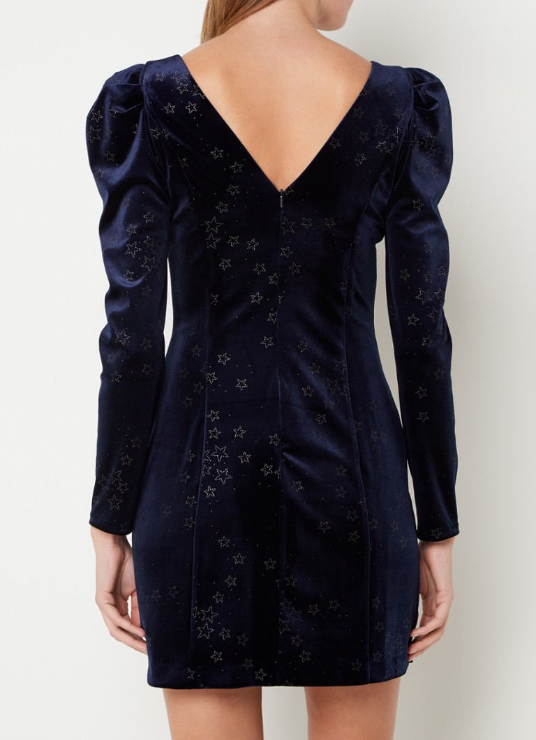 Phase Eight Daria velvet mini dress with puff sleeves and print