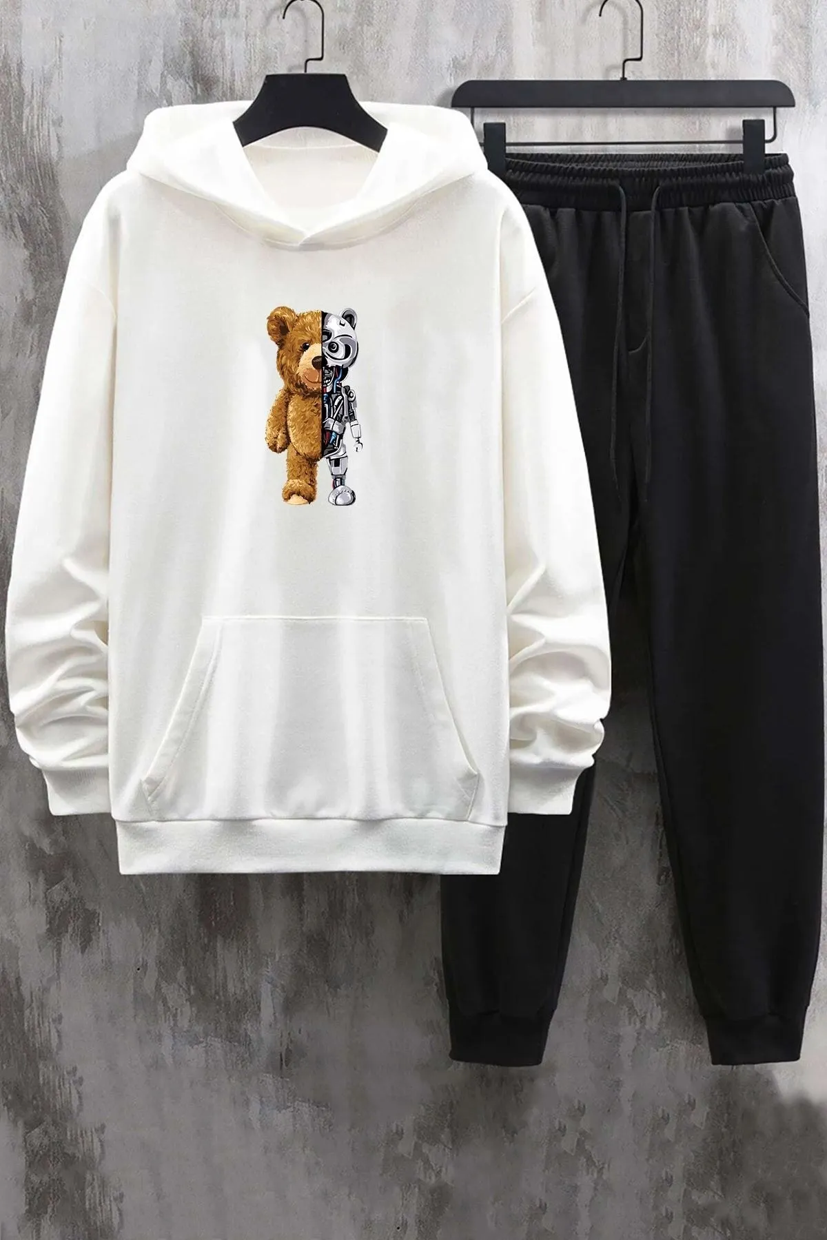 uyguntarz  Unisex Jungen-Trainingsanzug-Set mit Bärenmotiv