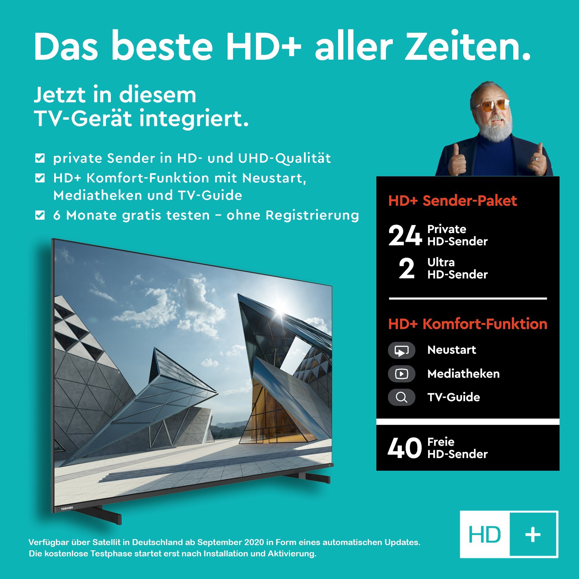 Toshiba 55QL5D63DAY QLED-Fernseher (139 cm/55 Zoll, 4K Ultra HD, Smart TV, HDR Dolby Vision, Triple-Tuner, Sound by Onkyo - Inkl. 6 Monate HD)