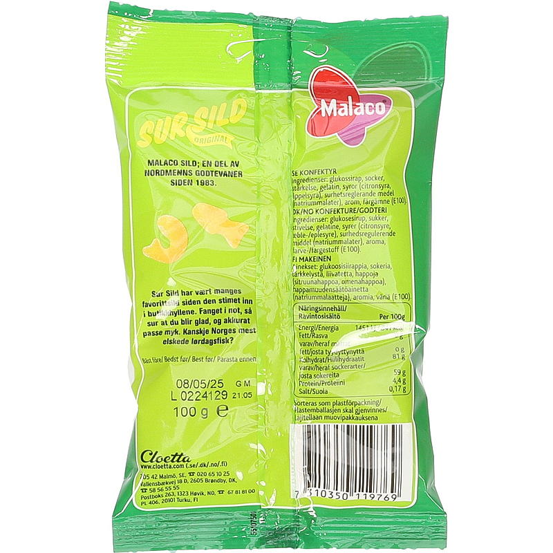 Malaco Sur sild 100 g Malaco