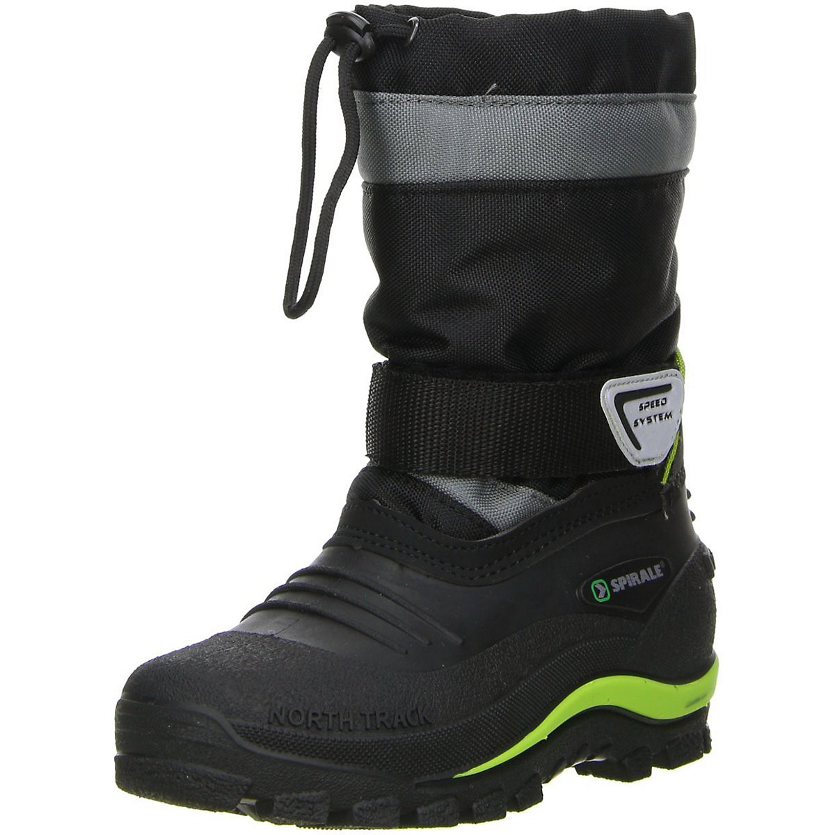 Kinder Jungen Mädchen gefütterter Winterstiefel Snowboots Klettverschluss schwarz