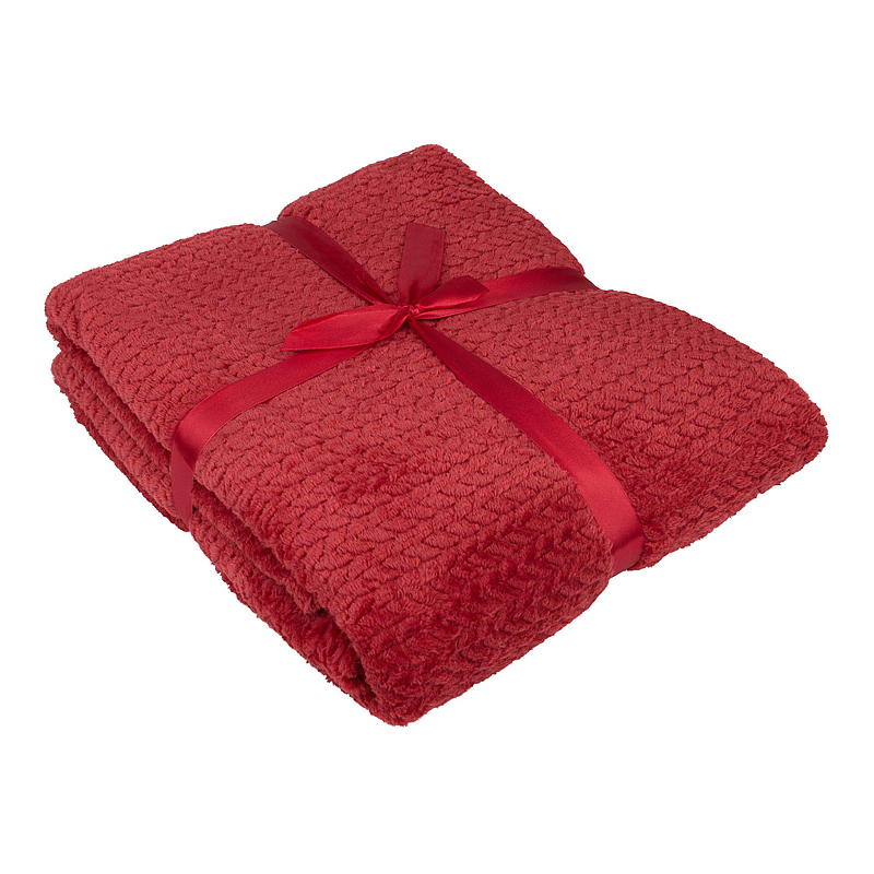 Home Pledd 150x200 cm flanellfleece rød melert