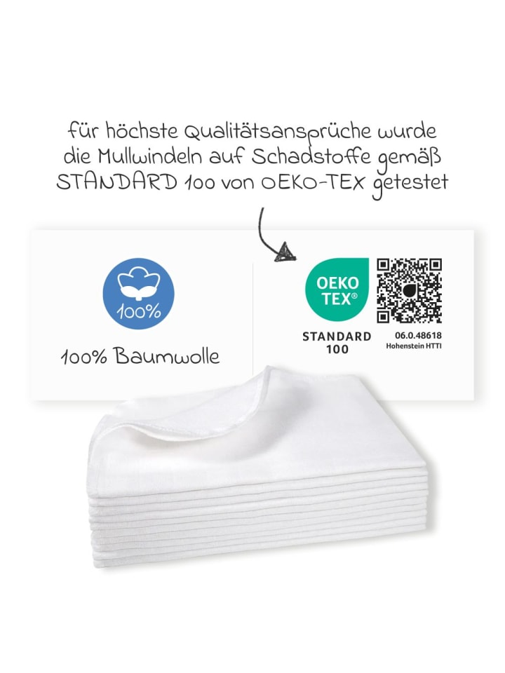 Makian Mullwindeln / Mulltücher / Spucktücher 10er Pack 35 in weiss günstig kaufen onesize