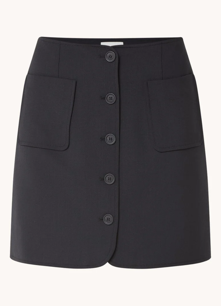Claudie Pierlot  Sixties minirok in wolblend met opgestikte zakken