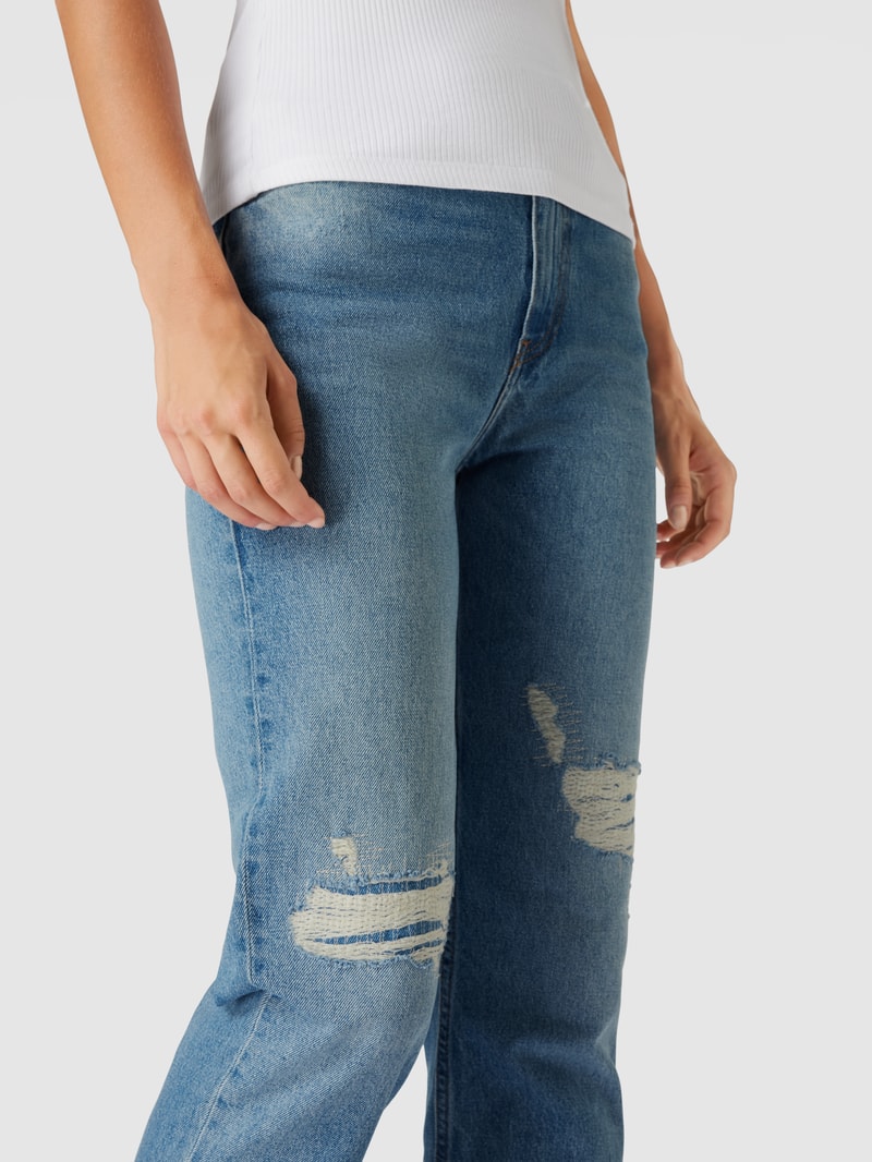 Straight Fit Jeans im Used-Look Modell 'New Classic Straight' in jeans