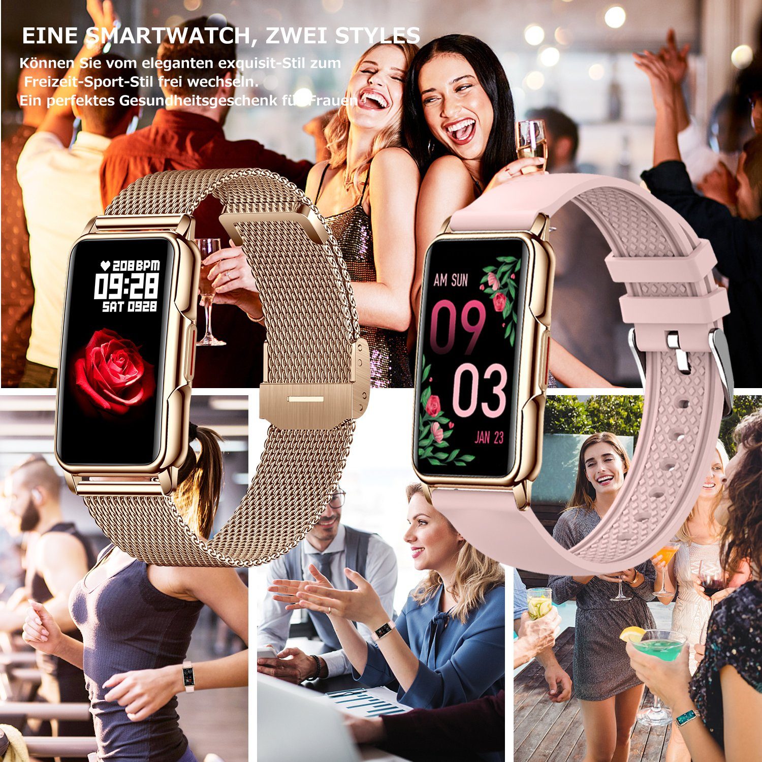 Mutoy Smartwatch, Fitness Tracker Uhr für Damen, Aktivitätstracker Uhren Smartwatch (1,47