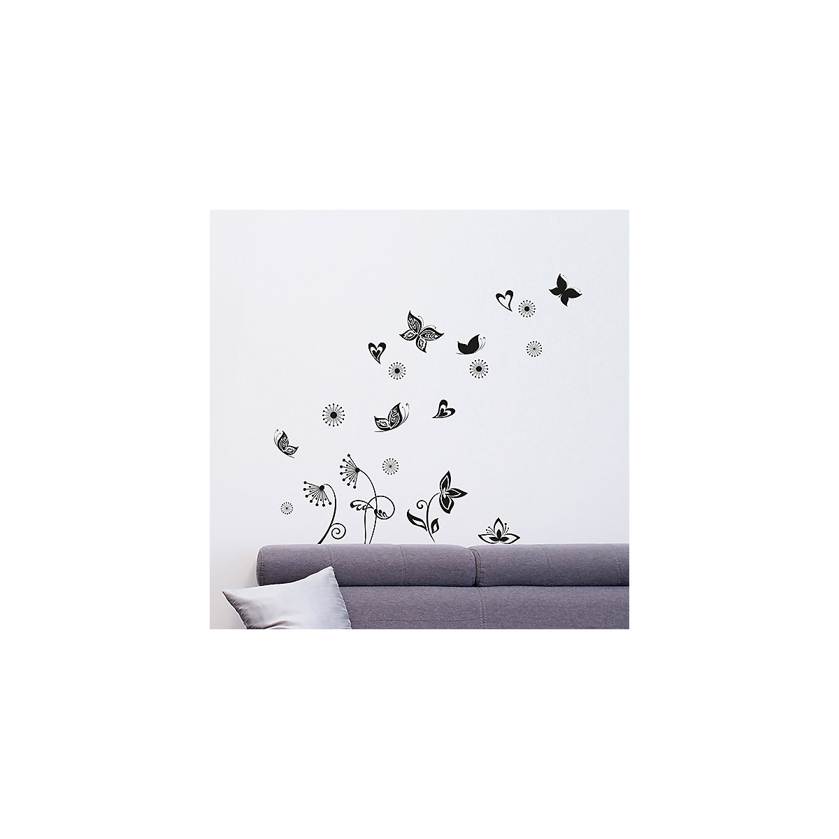 Wandsticker flat Butterflies Silhouette
