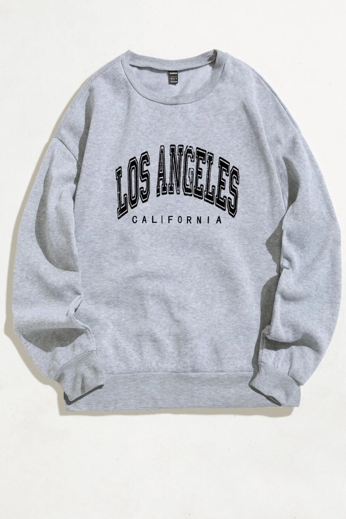 MODAGEN  Unisex-Sweatshirt mit Rundhalsausschnitt, bedruckt, Los Angeles, Grau, Oversize