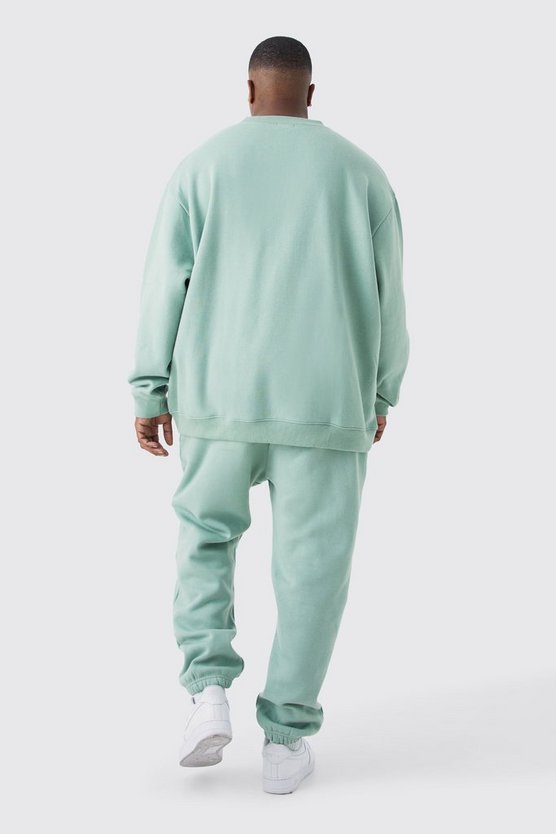 Plus Oversize Man Sweatshirt-Trainingsanzug