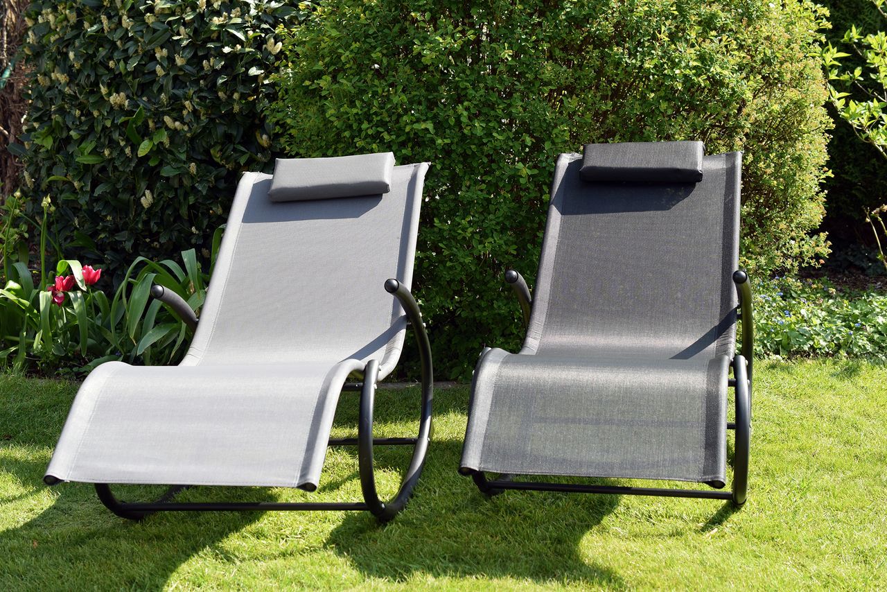 CHILLROI Schaukelgartenstuhl grau