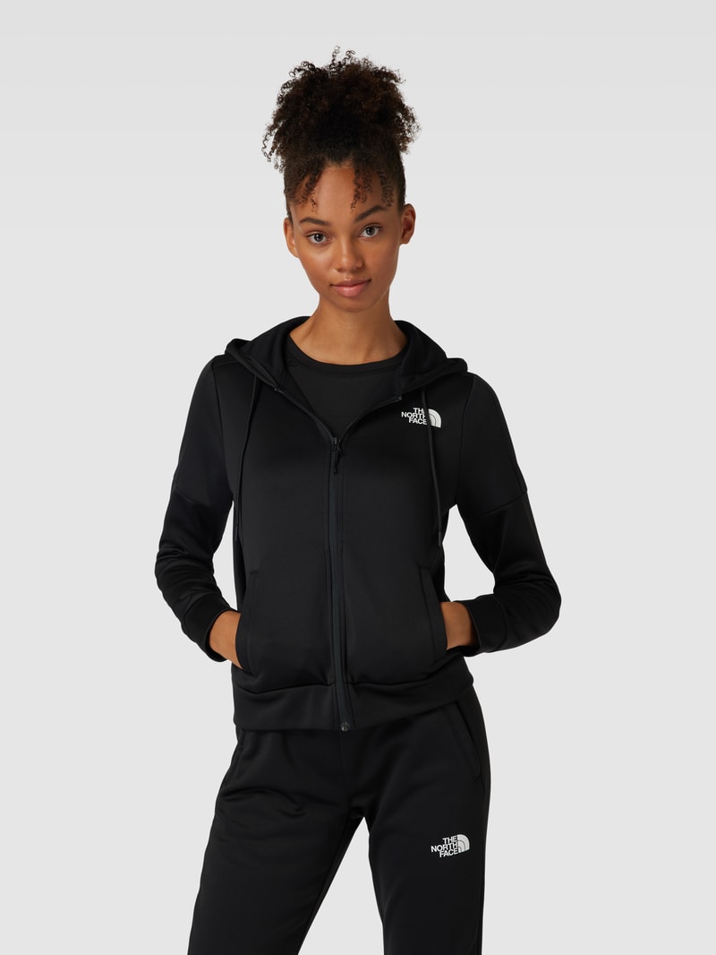 Sweatjacke mit Label-Print Modell 'REAXION' in schwarz