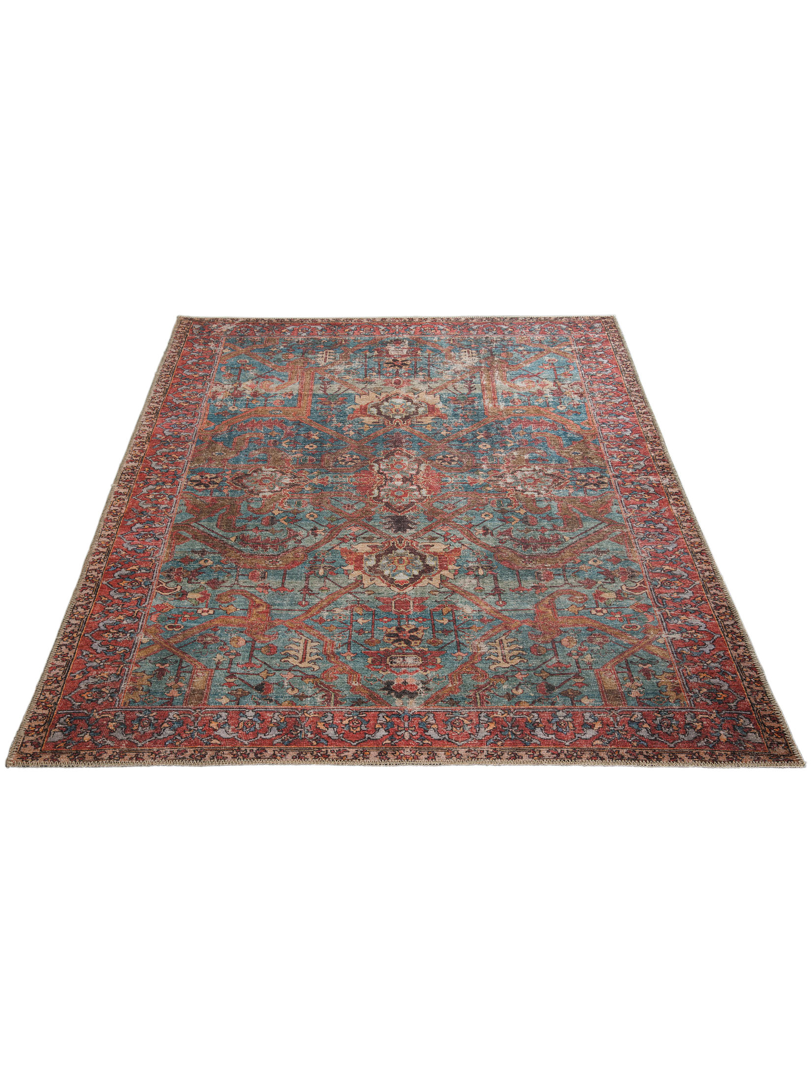 Ranishwar Vintage-Teppich, Dunkelrot