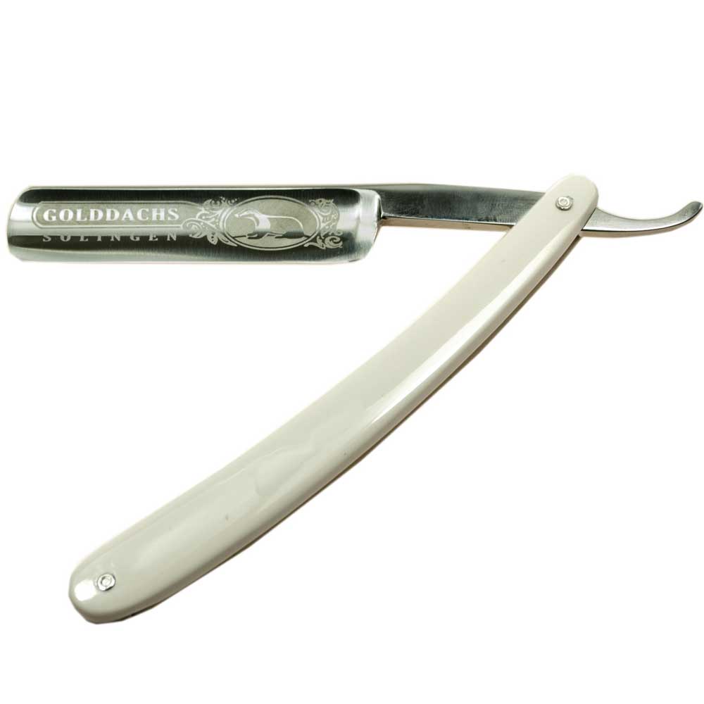 Golddachs Rasiermesser, weiß