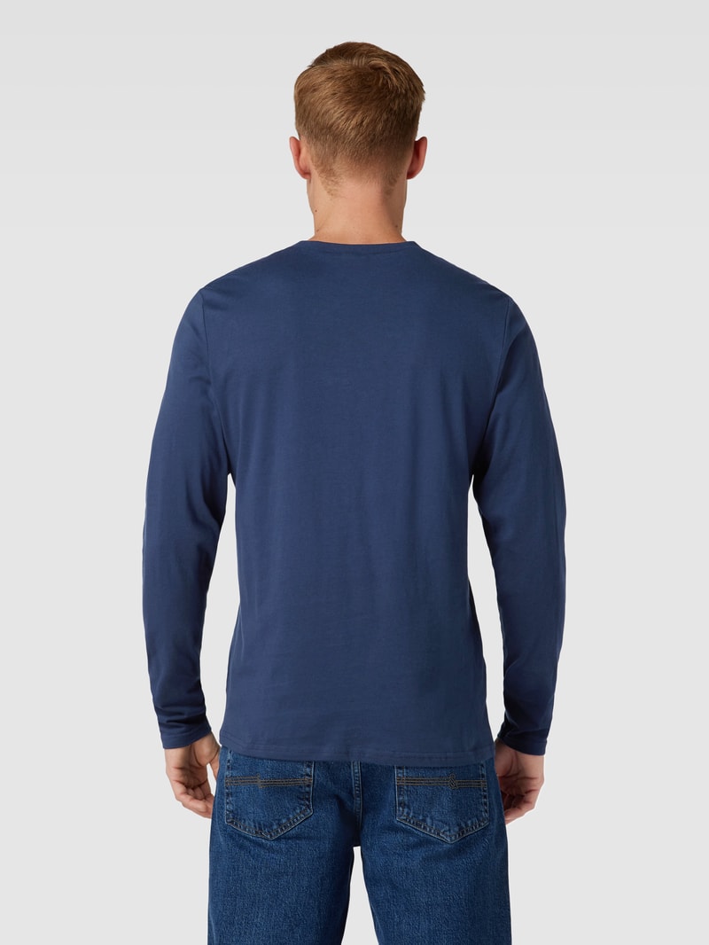 Longsleeve mit Label-Print Modell 'Mix & Match' in dunkelblau