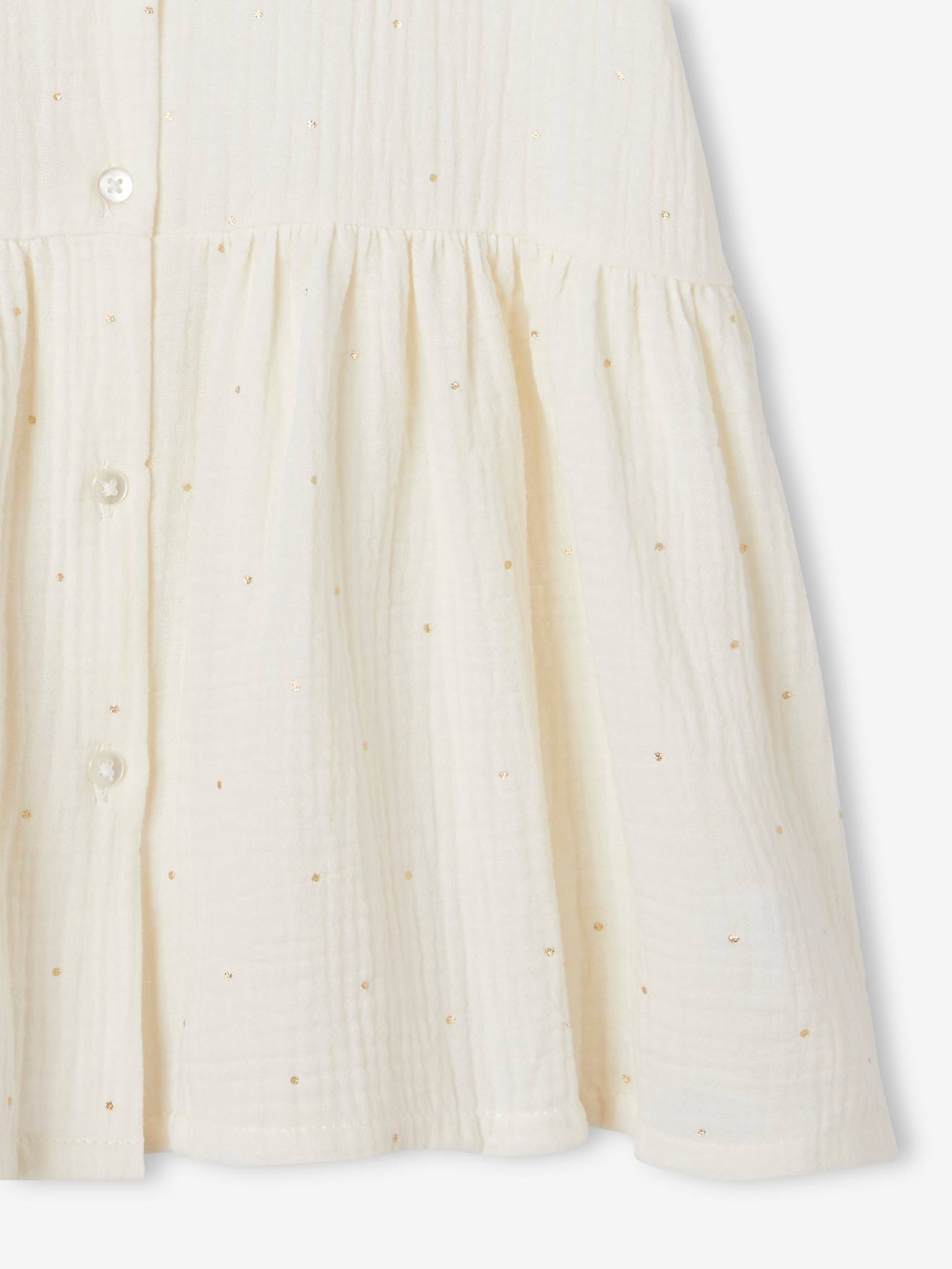 Vertbaudet Mädchen Kleid mit Knopfleiste - rot