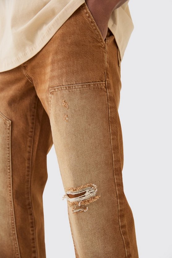 Lockere Jeans in Braun