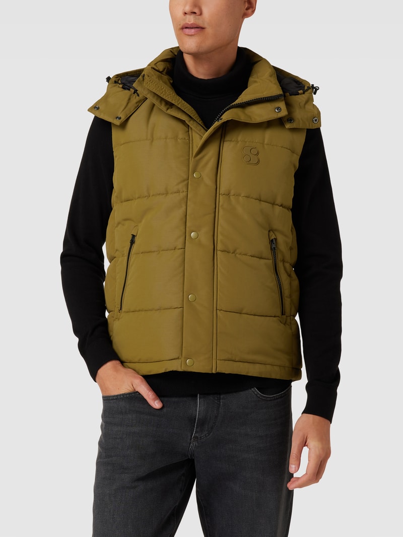 Weste mit Label-Patch in senfgelb