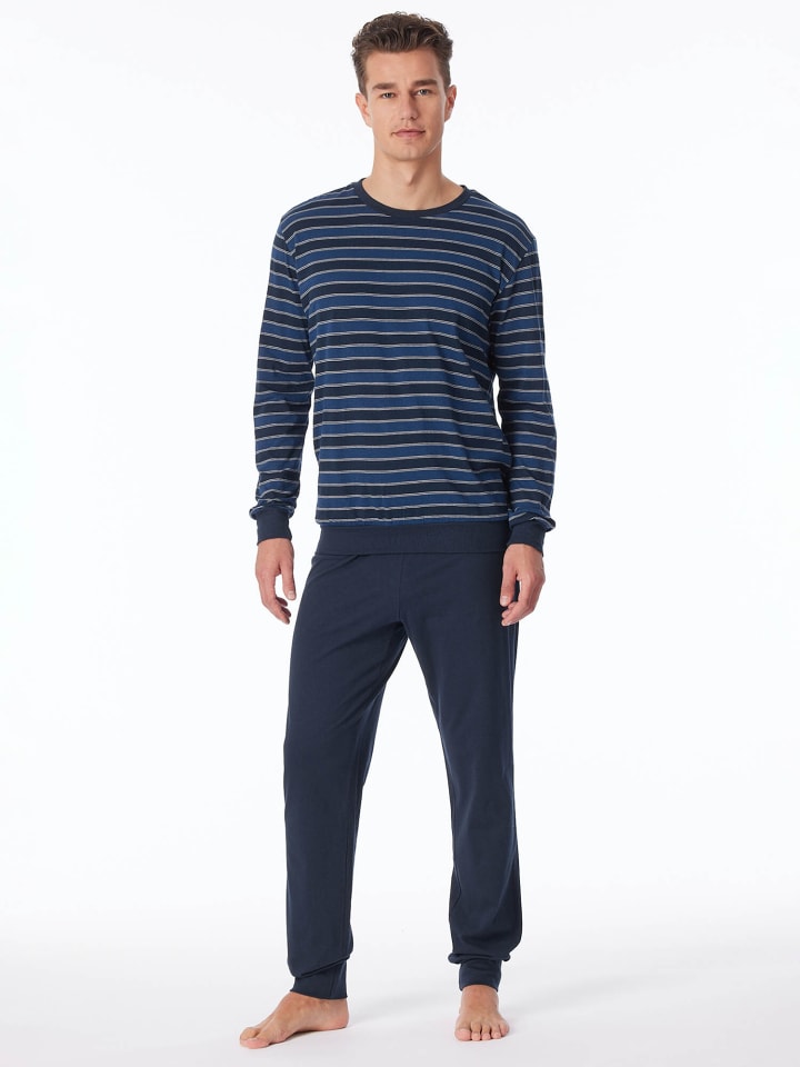Schiesser Pyjama UNCOVER Nightwear in Dunkelblau günstig kaufen