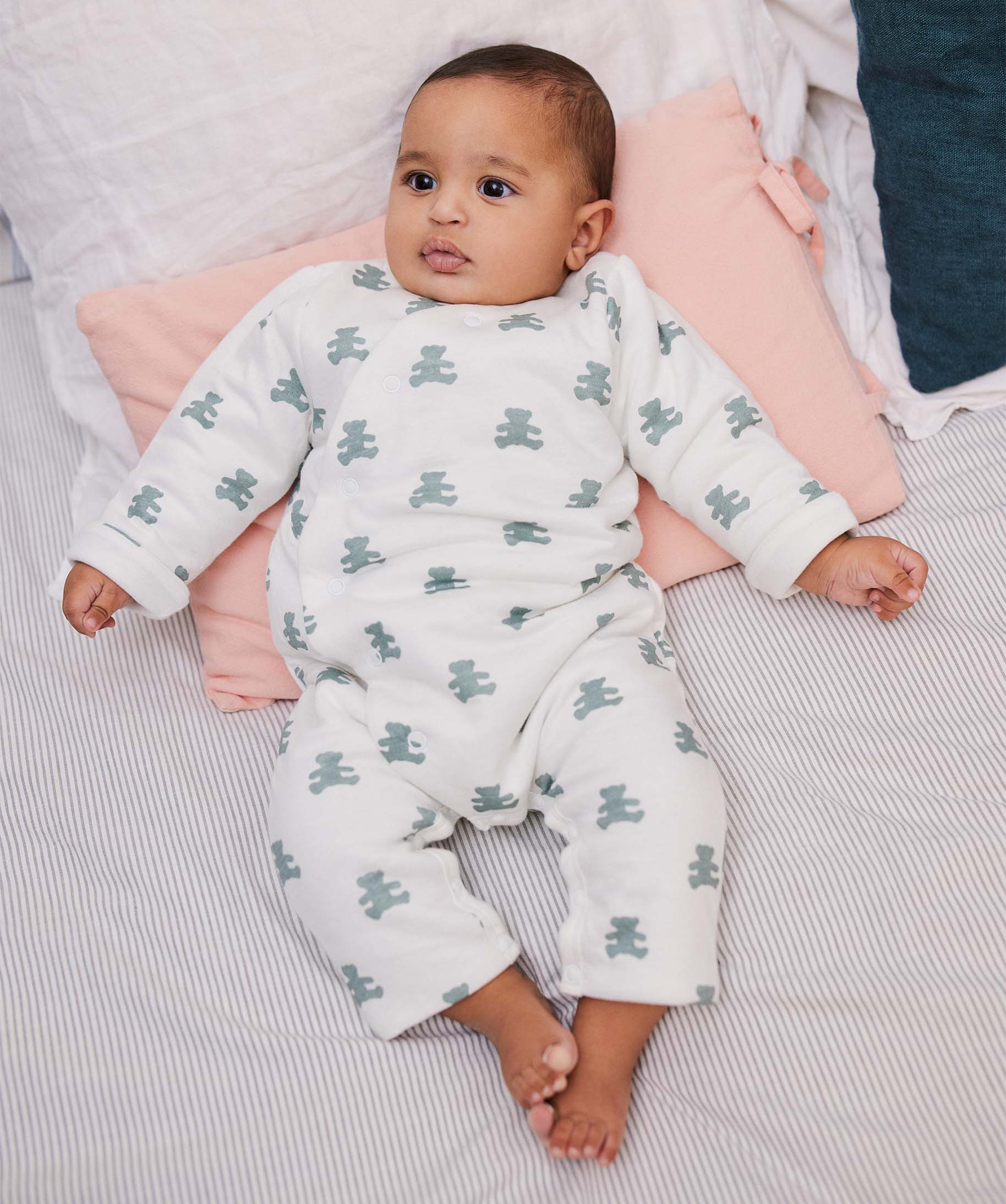 Pyjama bébé à ouverture croisée - LuluCastagnette blanc | GEMO