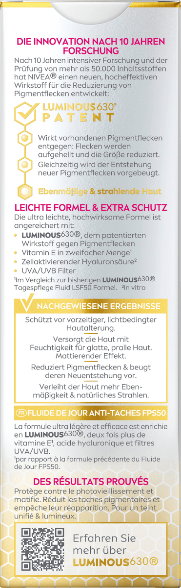 Gesichtsfluid Cellular Luminous 630 Anti Pigmentflecken LSF 50, 40 ml
