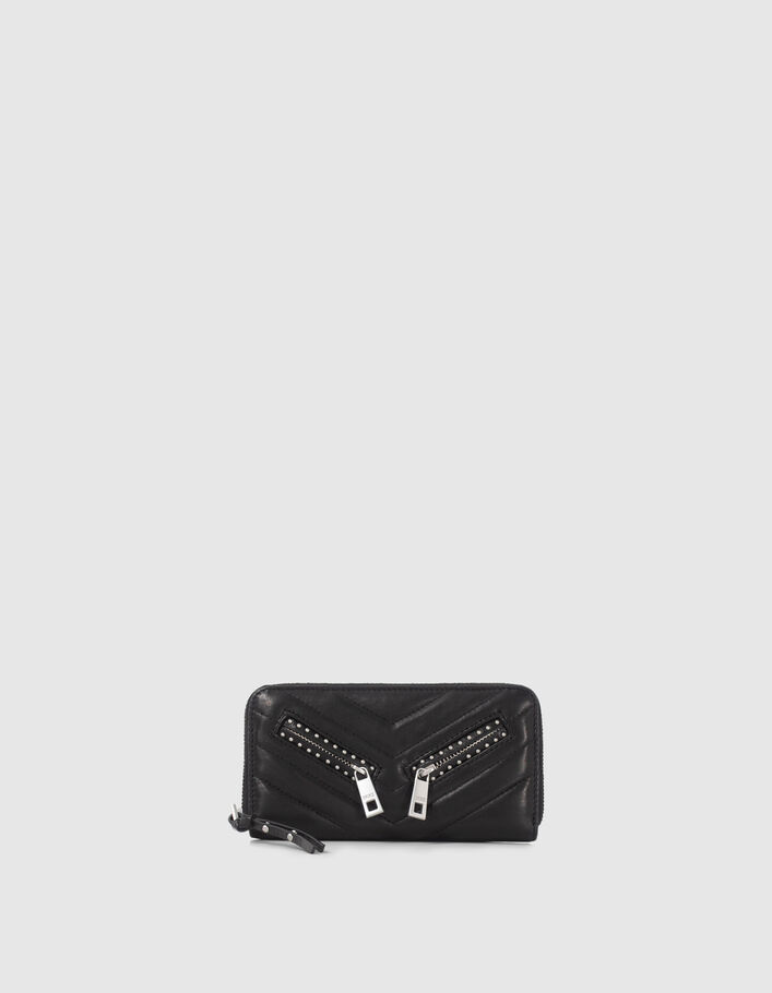 Portefeuille 1440 Compagnon Rock noir cuir Femme