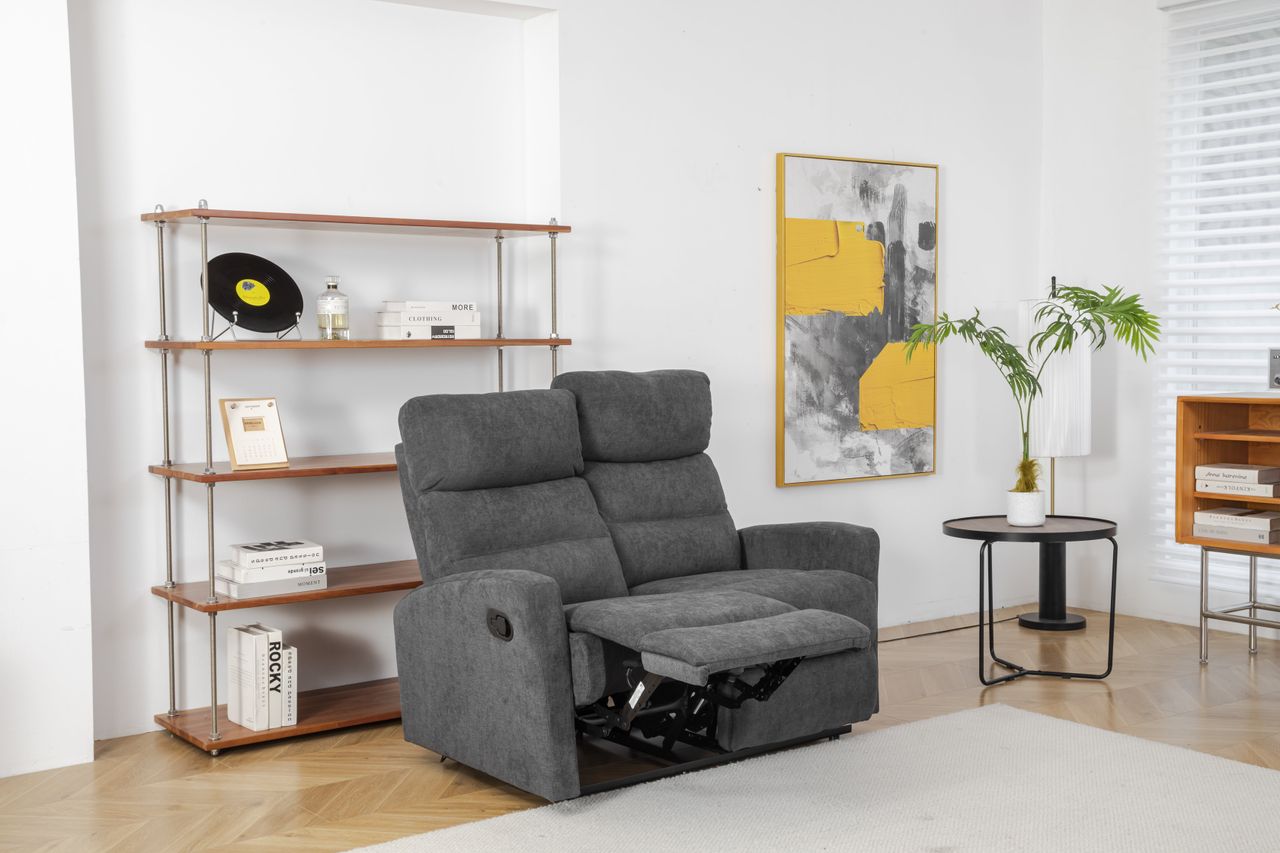 Happy Home Couchgarnitur Set Sofaset Sitzgarnitur 3tlg. mit 5 Relaxfunktionen dunkelgrau