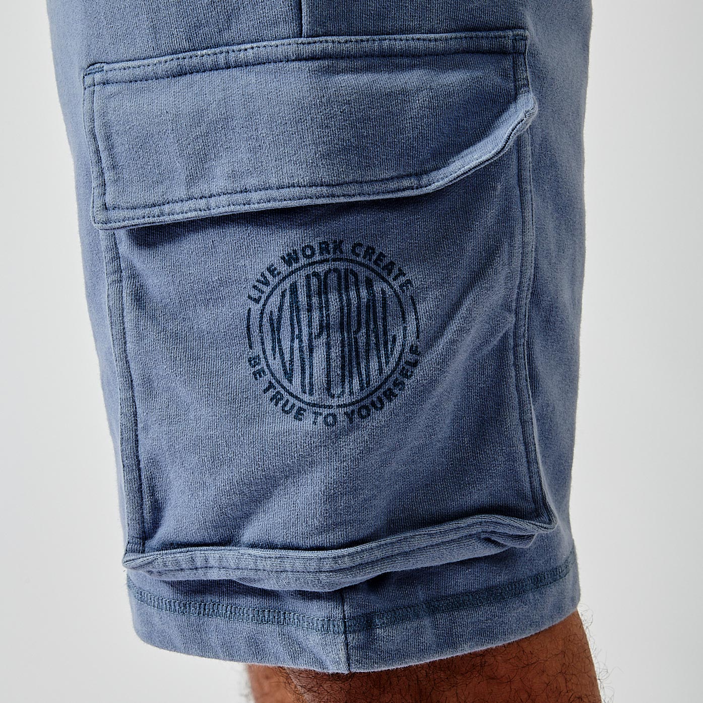 BINX   Short bleu homme 100% coton