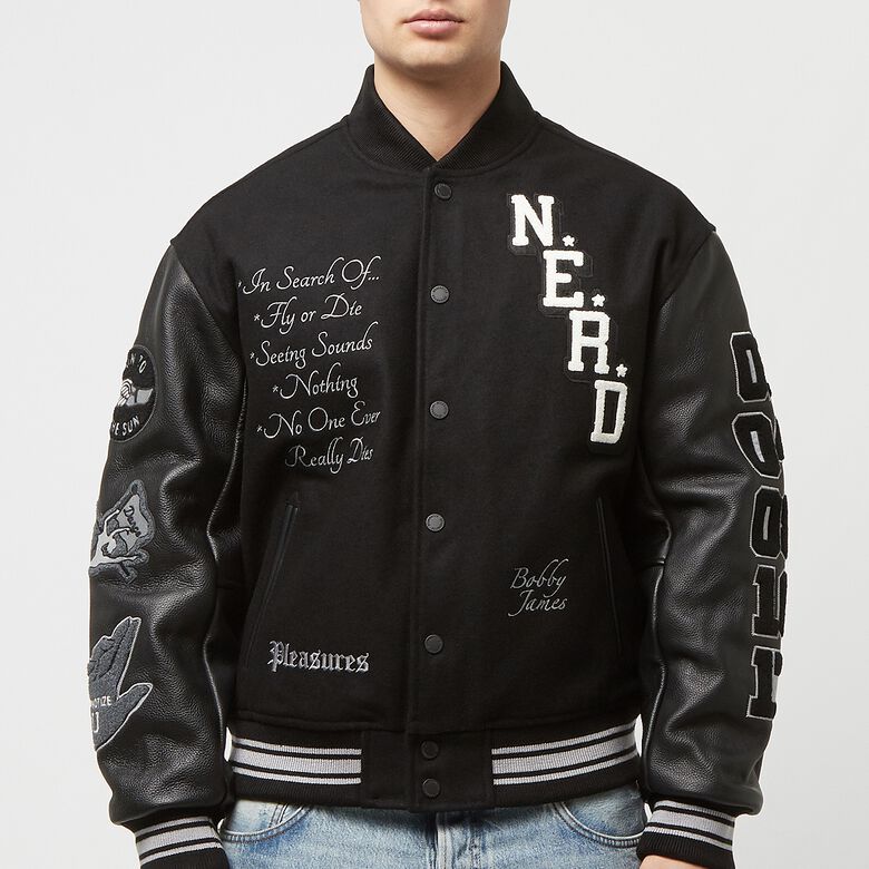 Pleasures x N.E.R.D. Varsity Jacket Black