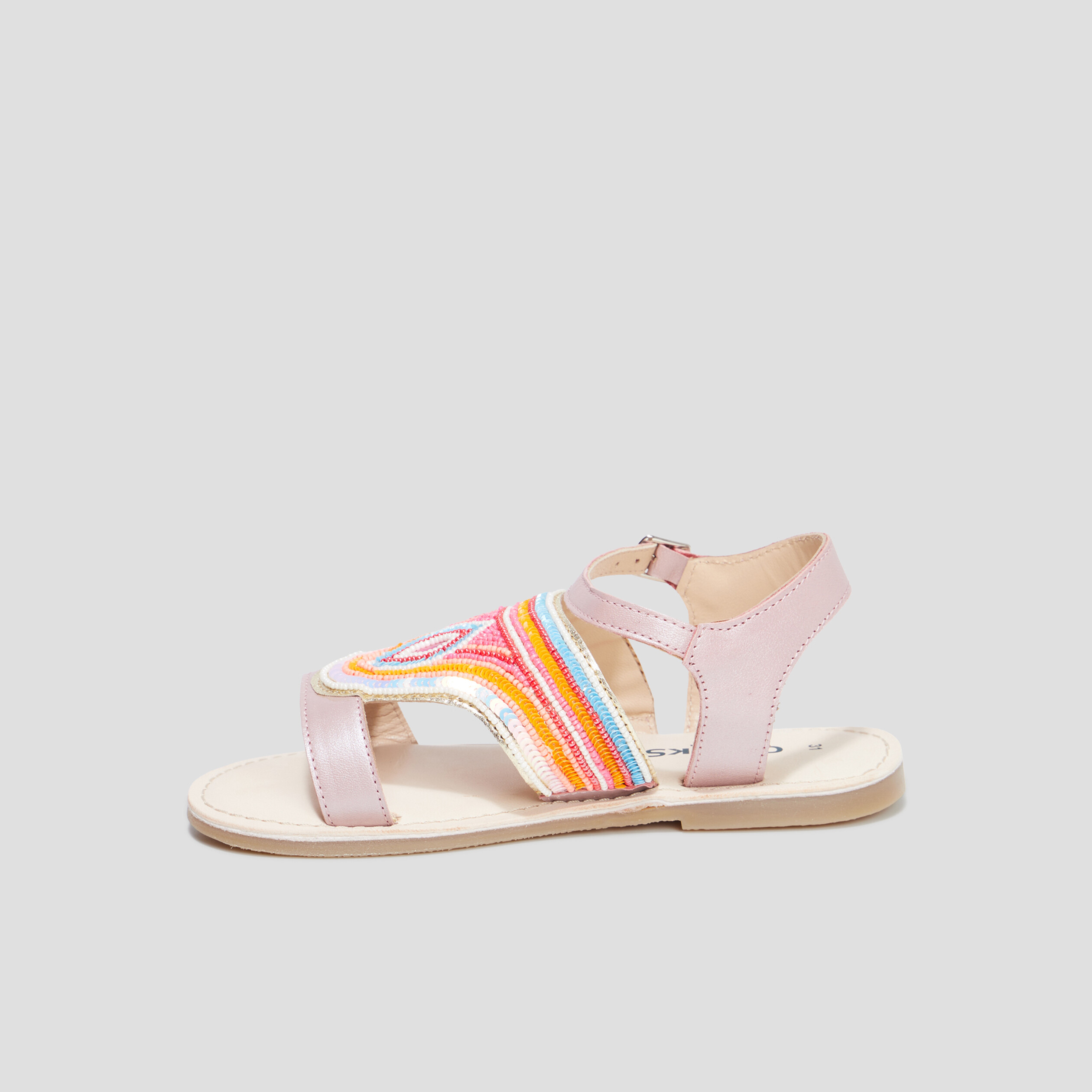 Sandales avec perles Creeks rose fille | La Halle