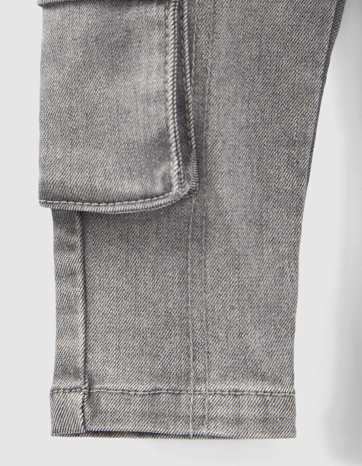 Jean BATTLE gris bord-côte ceinture bébé garçon