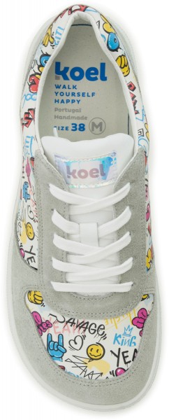 Koel bare |mid ~ Francie LowCut Sneaker ~ White Graffiti
