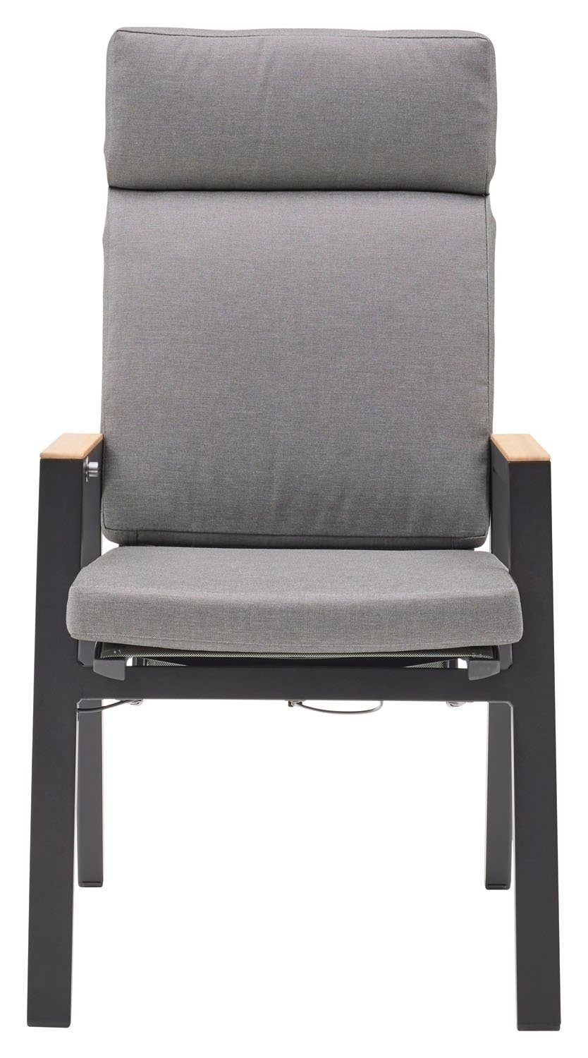 MONDO Gartensessel FERINA, Aluminium, Anthrazit, Grau, B 72 x T 59 cm (1-St), Rücken verstellbar, mit Sitz- und Rückenkissen
