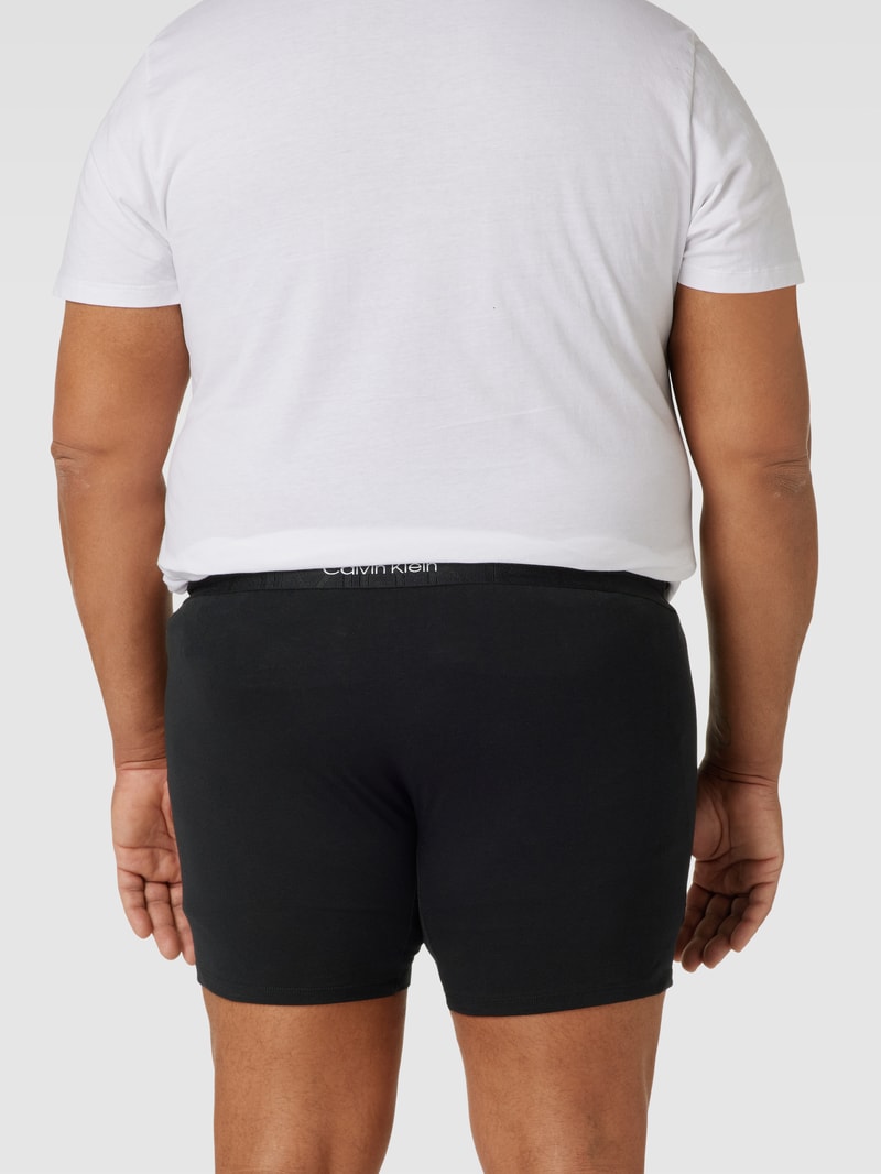 PLUS SIZE Trunks mit Teilungsnähte Modell 'BOXER BRIEF' in schwarz