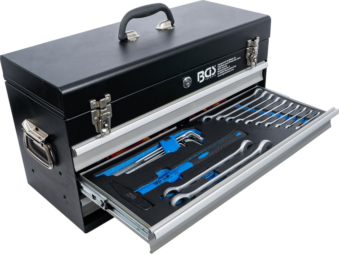 Cutie metalică pentru scule BGS 3350 cu 3 sertare și 147 de scule